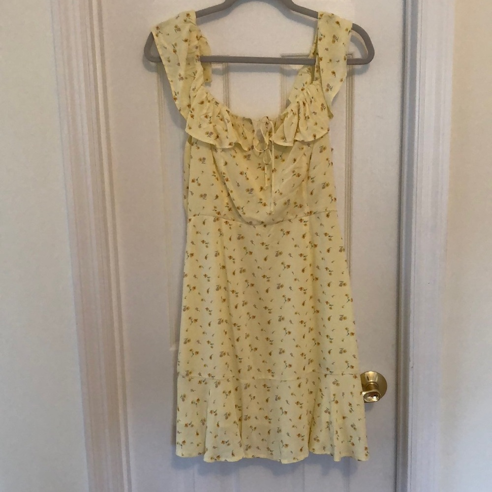 American Eagle yellow flowered dress, size S